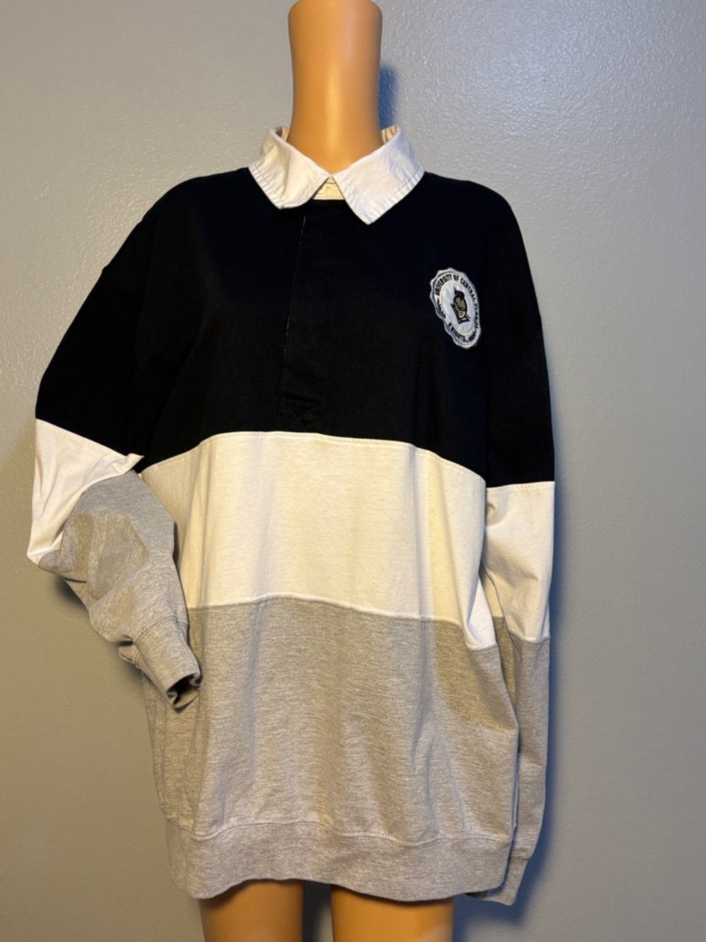 Champion UCF Oversized Color block Rugby Pullover with Knights Crest
